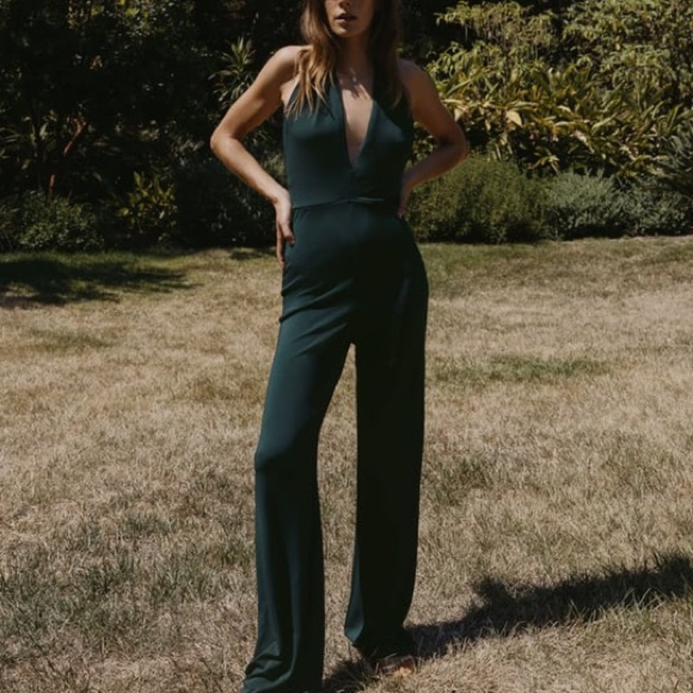 Zara Deadstock - Backless Jumpsuit in Dark Green